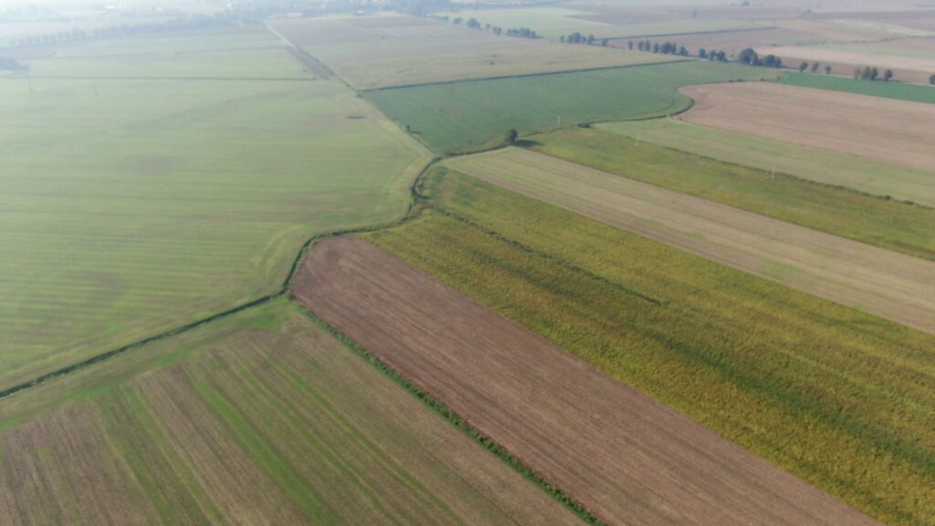 Pola uprawne z lotu ptaka.
