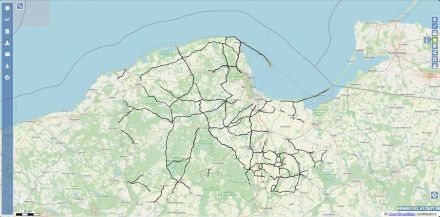 Mapa dróg wojewódzkich w województwie pomorskim.