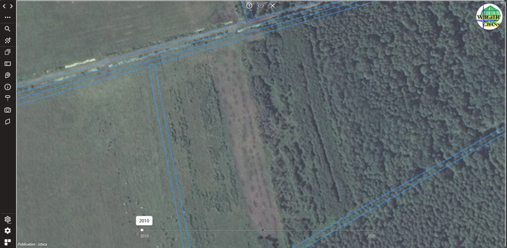 Zdjęcie zalesionego terenu z lotu ptaka