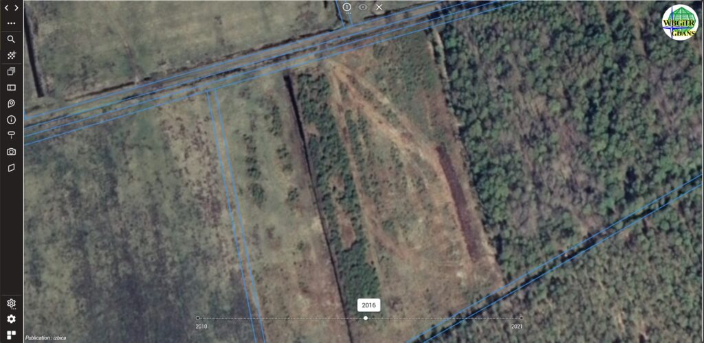 Zdjęcie częściowo wykarczowanego terenu z lotu ptaka